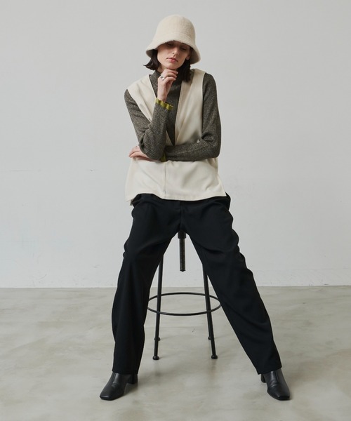 Aunt Marie's（アントマリーズ）の「コーデュロイ深Vネックベスト（ベスト・レディース・ブラック/ブラウン/アイボリー/レオパード・FREE）」の19枚目の写真