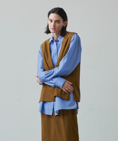 Aunt Marie's（アントマリーズ）の「コーデュロイ深Vネックベスト（ベスト・レディース・ブラック/ブラウン/アイボリー/レオパード・FREE）」の12枚目の写真