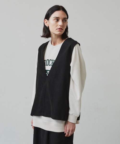 Aunt Marie's（アントマリーズ）の「コーデュロイ深Vネックベスト（ベスト・レディース・ブラック/ブラウン/アイボリー/レオパード・FREE）」の15枚目の写真