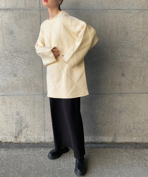 セール】ランダムスクエア編みニット（ニット/セーター）｜select MOCA