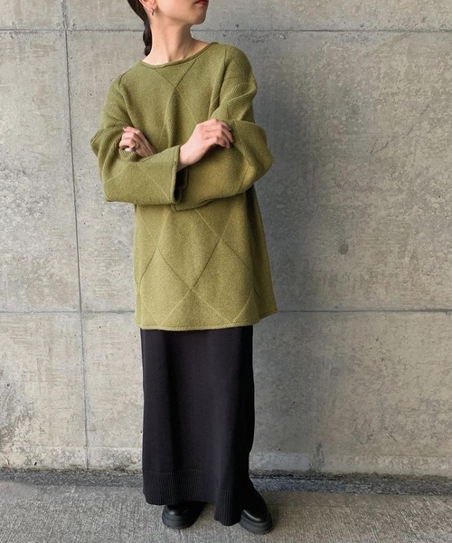 セール】ランダムスクエア編みニット（ニット/セーター）｜select MOCA