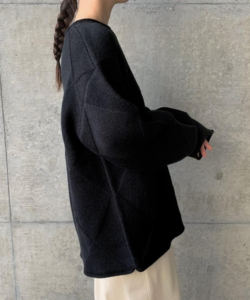 ランダムスクエア編みニット（ニット/セーター）｜select MOCA by son