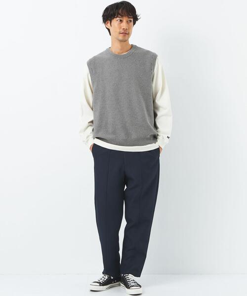 green label relaxing（グリーンレーベルリラクシング）の「コットン ポリエステル ヨリモク ベスト（ベスト・メンズ・ライトグレー/ナチュラル・S/M/L/XL）」の6枚目の写真