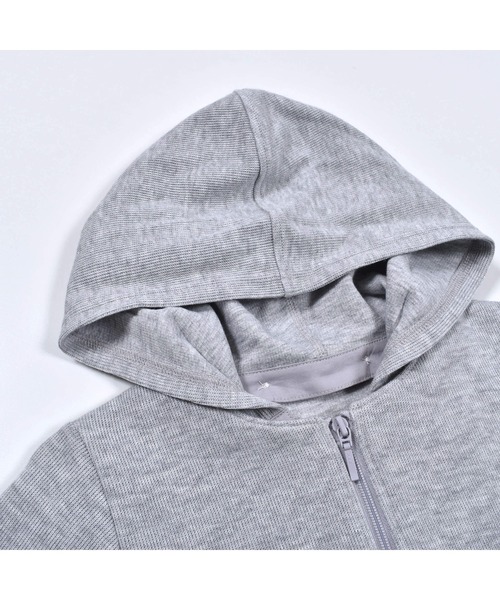 BeBe（ベベ）の「BeBe/ローゲージワッフル取り外し可能フード付きフリルポケットパーカー(90~150cm)（パーカー・キッズ・ブルー/グレー・130/140/150/120/100/110/90）」の9枚目の写真