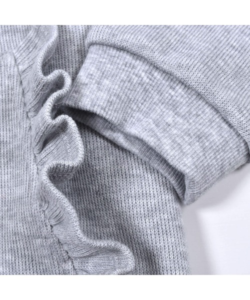 BeBe（ベベ）の「BeBe/ローゲージワッフル取り外し可能フード付きフリルポケットパーカー(90~150cm)（パーカー・キッズ・ブルー/グレー・130/140/150/120/100/110/90）」の12枚目の写真