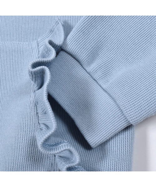 BeBe（ベベ）の「BeBe/ローゲージワッフル取り外し可能フード付きフリルポケットパーカー(90~150cm)（パーカー・キッズ・ブルー/グレー・130/140/150/120/100/110/90）」の19枚目の写真