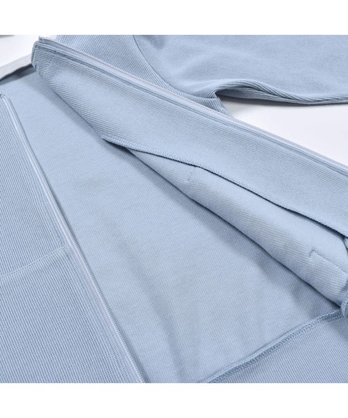 BeBe（ベベ）の「BeBe/ローゲージワッフル取り外し可能フード付きフリルポケットパーカー(90~150cm)（パーカー・キッズ・ブルー/グレー・130/140/150/120/100/110/90）」の20枚目の写真