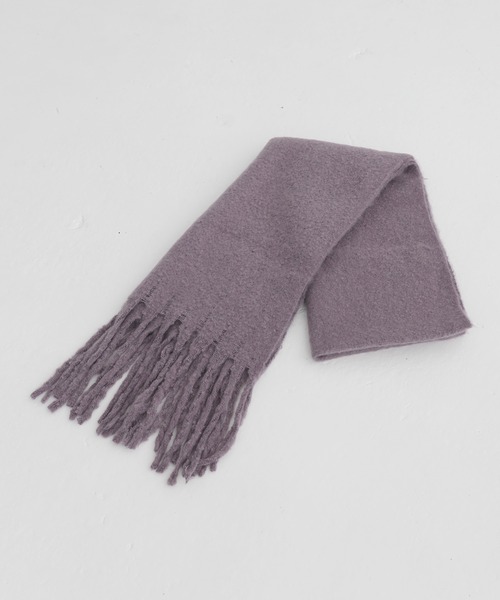 ＜BATONER＞ フリンジ ビッグ マフラー BATONER】 PURE MOHAIR 100% CROPPED CREW NECK / FRINGE BIG