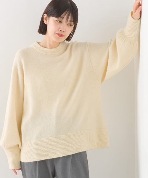 OMNES（オムネス）の「もっちり袖ボリュームニット（ニット/セーター・レディース・グレー/ブラウン/アイボリー/ブルー・FREE）」の17枚目の写真