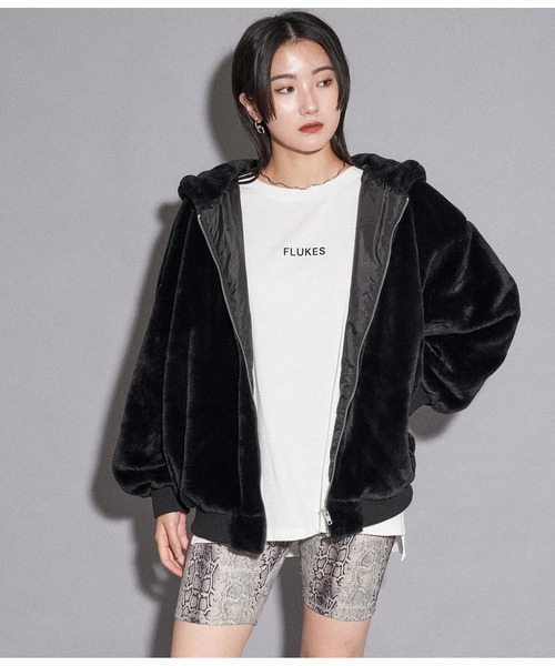 ANAP（アナップ）の「ファージップブルゾン（ブルゾン・レディース・ブラック/ブルー/モカ・FREE）」の2枚目の写真