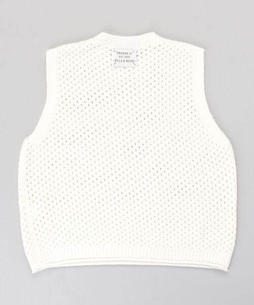 Figments（フィグメンツ）の「メッシュニットベスト（ベスト・レディース・オフホワイト/ブラック・FREE）」の8枚目の写真