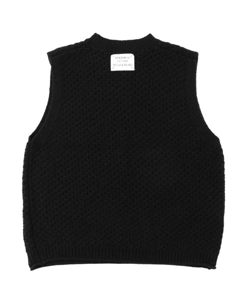 Figments（フィグメンツ）の「メッシュニットベスト（ベスト・レディース・オフホワイト/ブラック・FREE）」の3枚目の写真