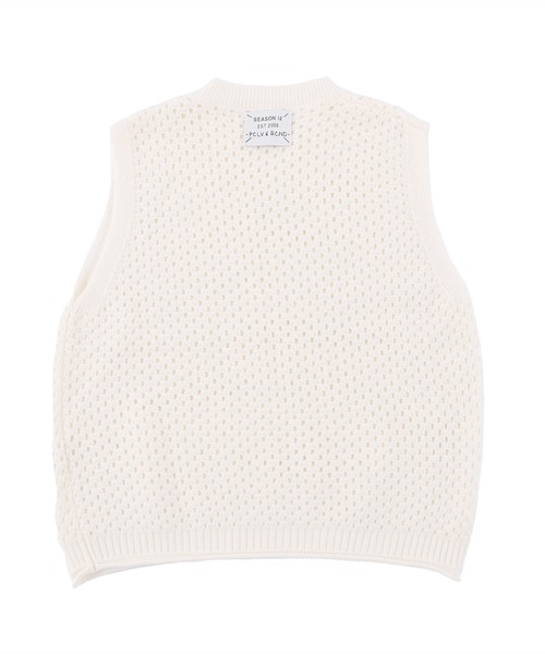 Figments（フィグメンツ）の「メッシュニットベスト（ベスト・レディース・オフホワイト/ブラック・FREE）」の4枚目の写真