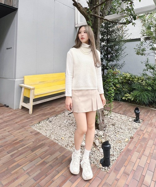 Figments（フィグメンツ）の「メッシュニットベスト（ベスト・レディース・オフホワイト/ブラック・FREE）」の10枚目の写真