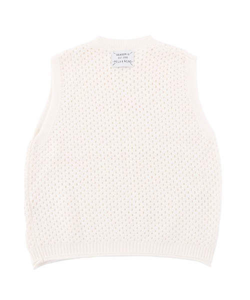 Figments（フィグメンツ）の「メッシュニットベスト（ベスト・レディース・オフホワイト/ブラック・FREE）」の15枚目の写真