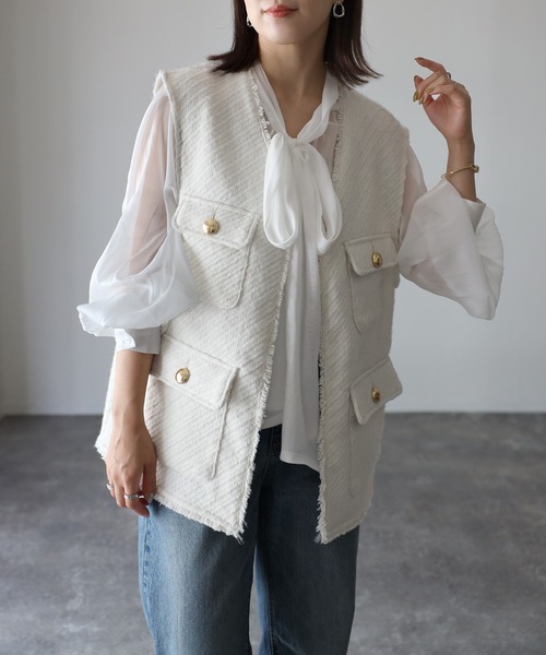 Riberry（リベリー）の「ツイードフリンジベスト（ベスト）」 - WEAR