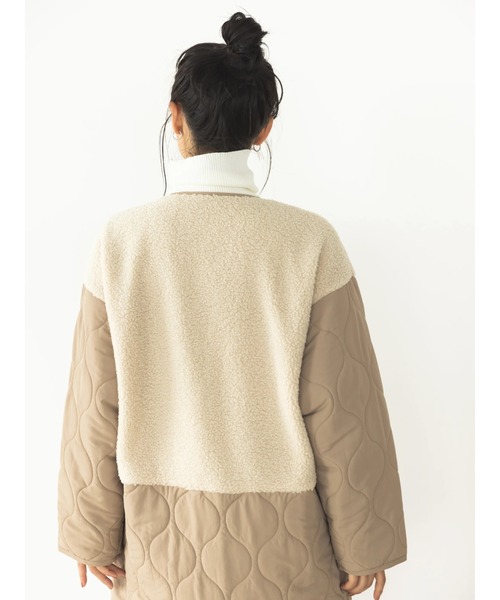 koe（コエ）の「ボア切り替えキルティングコート（ノーカラーコート・レディース・アイボリー/ブラック/カーキ・FREE）」の13枚目の写真