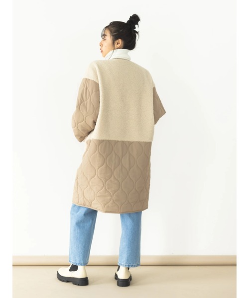 koe（コエ）の「ボア切り替えキルティングコート（ノーカラーコート・レディース・アイボリー/ブラック/カーキ・FREE）」の18枚目の写真