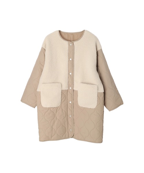 koe（コエ）の「ボア切り替えキルティングコート（ノーカラーコート・レディース・アイボリー/ブラック/カーキ・FREE）」の19枚目の写真