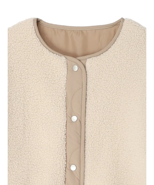 koe（コエ）の「ボア切り替えキルティングコート（ノーカラーコート・レディース・アイボリー/ブラック/カーキ・FREE）」の21枚目の写真