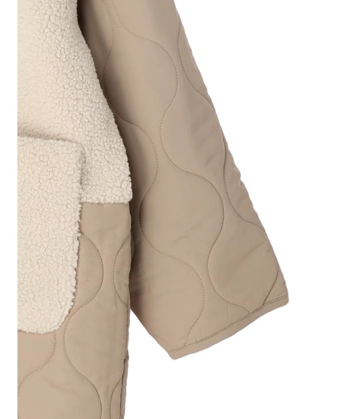 koe（コエ）の「ボア切り替えキルティングコート（ノーカラーコート・レディース・アイボリー/ブラック/カーキ・FREE）」の22枚目の写真