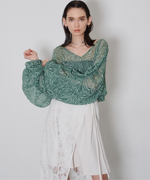 yae ヤエ 2wayシースルーボウタイシャツ ブラック yae（ヤエ）の「2wayシースルーボウタイシャツ（シャツ/ブラウス