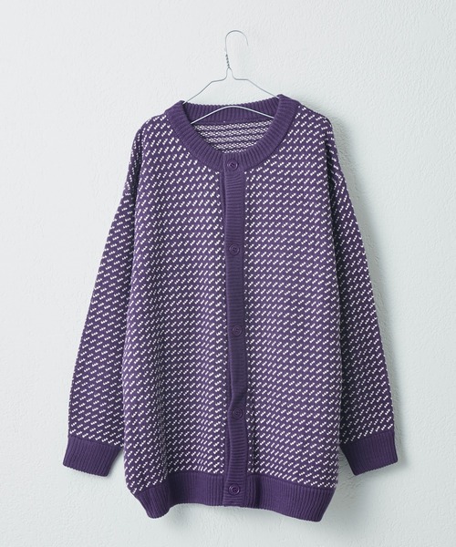WHIMSIC(ウィムジック)の「【UNISEX】バーズアイクルーネックカーディガン(カーディガン/ボレロ・メンズ・パープル/ブルー・FREE)」の20枚目の写真