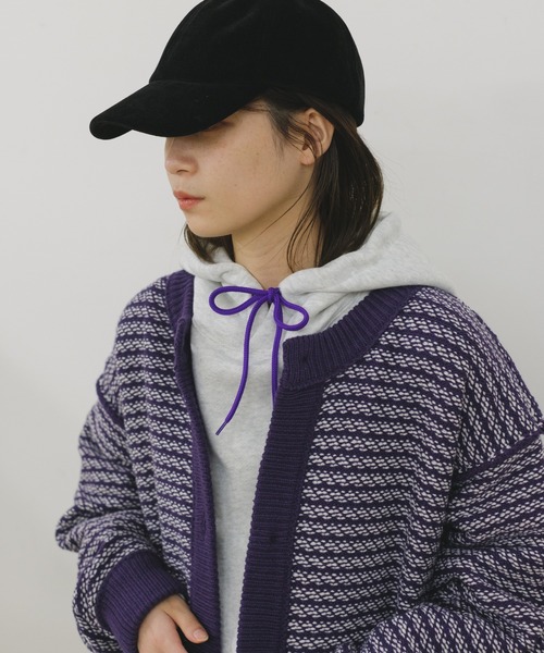 WHIMSIC(ウィムジック)の「【UNISEX】バーズアイクルーネックカーディガン(カーディガン/ボレロ・メンズ・パープル/ブルー・FREE)」の9枚目の写真