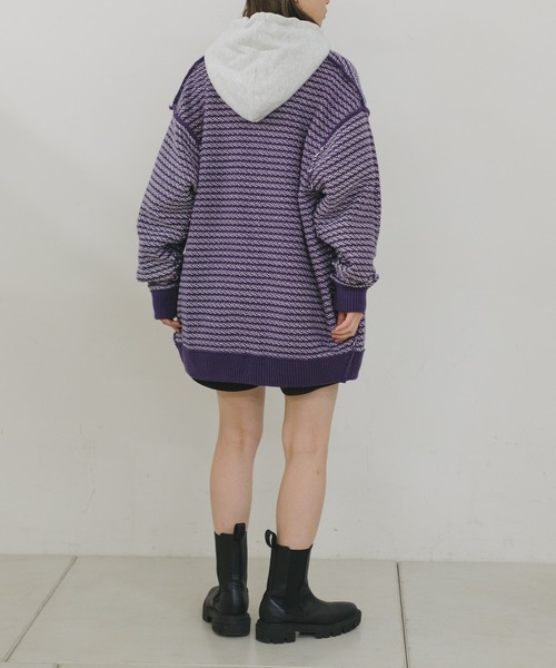 WHIMSIC(ウィムジック)の「【UNISEX】バーズアイクルーネックカーディガン(カーディガン/ボレロ・メンズ・パープル/ブルー・FREE)」の19枚目の写真