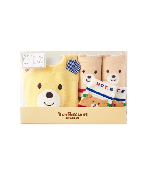 HOT BISCUITS(ホットビスケッツ)の「顔ドン 小物ギフトセット【クリアケース付き】(ベビーギフト・キッズ・イエロー・フリー)」の6枚目の写真