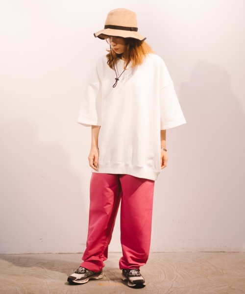 FRUIT OF THE LOOM(フルーツオブザルーム)の「9分丈パンツ / ゆったり / オーバーサイズ / ユニセックス / ペアルック / ワンポイントロゴ / ウエストゴム / らくちん / カラバリ(その他パンツ・メンズ・サーモンピンク/ブラック/ベージュ/グリーン/パープル/オレンジ/サックスブルー・S/L/M)」の10枚目の写真