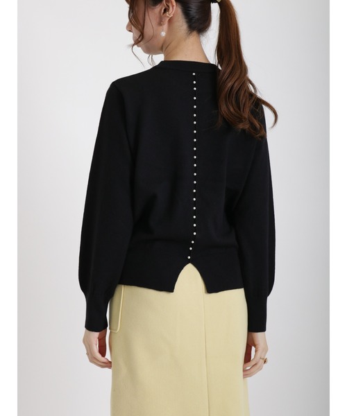 Te chichi（テチチ）の「バックパールニット（ニット/セーター・レディース・ブラック/オフホワイト/グレー・ﾌﾘ-）」の9枚目の写真