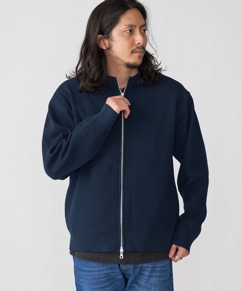 SHIPS(シップス)の「*SHIPS: 畔編み ドライバーズ ニット クルーネック ジップ カーディガン(カーディガン/ボレロ・メンズ・ブラウン/ダークグレー/ネイビー・SMALL/MEDIUM/LARGE/X-LARGE)」の17枚目の写真