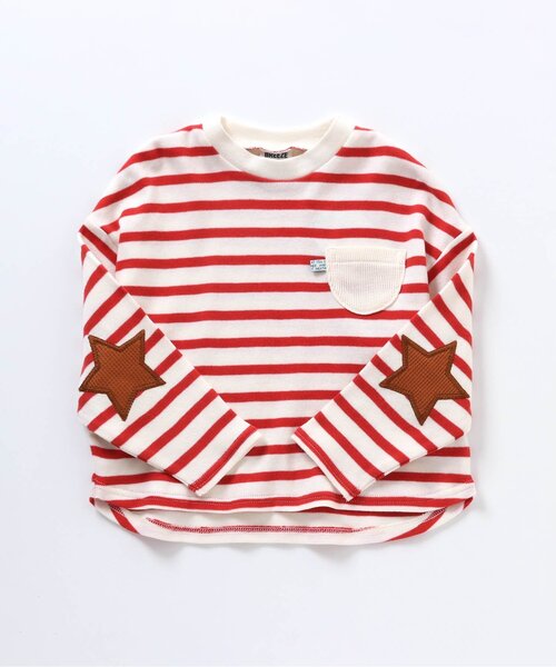 BREEZE（ブリーズ）の「スターパッチロンT（Tシャツ/カットソー・キッズ・イエロー/ブルー/アイボリー/オフホワイト/レインボー/レッド・120/130/140/80/100/110/90）」の5枚目の写真