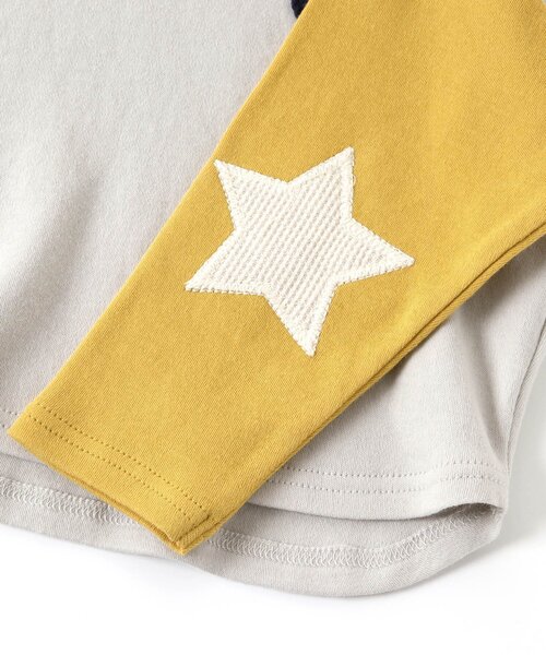 BREEZE（ブリーズ）の「スターパッチロンT（Tシャツ/カットソー・キッズ・イエロー/ブルー/アイボリー/オフホワイト/レインボー/レッド・120/130/140/80/100/110/90）」の12枚目の写真