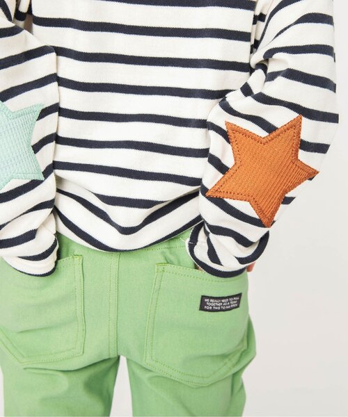 BREEZE（ブリーズ）の「スターパッチロンT（Tシャツ/カットソー・キッズ・イエロー/ブルー/アイボリー/オフホワイト/レインボー/レッド・120/130/140/80/100/110/90）」の14枚目の写真