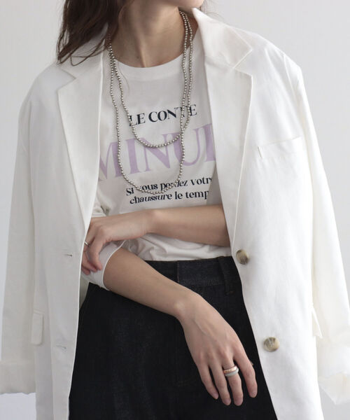 fredy emue（フレディエミュ）の「BIGジャケット（テーラードジャケット・レディース・オフホワイト/ブラウン・38）」の7枚目の写真