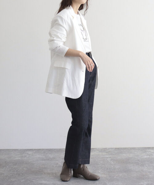 fredy emue（フレディエミュ）の「BIGジャケット（テーラードジャケット・レディース・オフホワイト/ブラウン・38）」の9枚目の写真