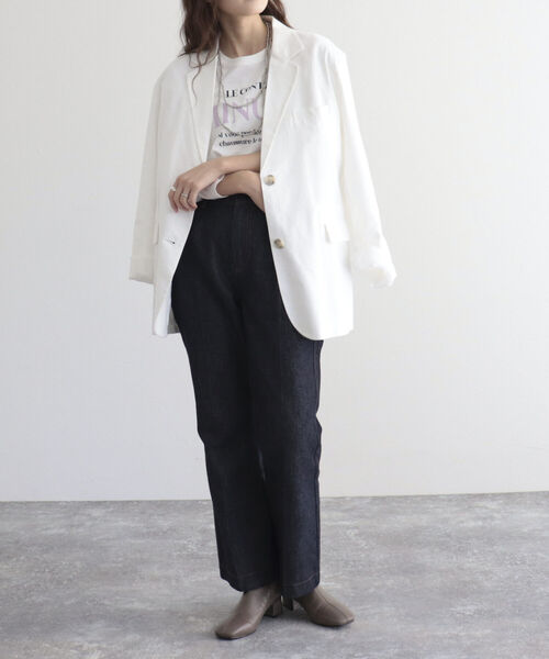 fredy emue（フレディエミュ）の「BIGジャケット（テーラードジャケット・レディース・オフホワイト/ブラウン・38）」の10枚目の写真