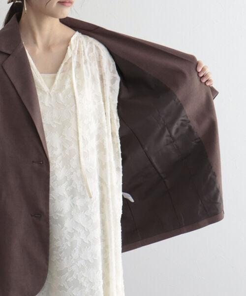 fredy emue（フレディエミュ）の「BIGジャケット（テーラードジャケット・レディース・オフホワイト/ブラウン・38）」の21枚目の写真