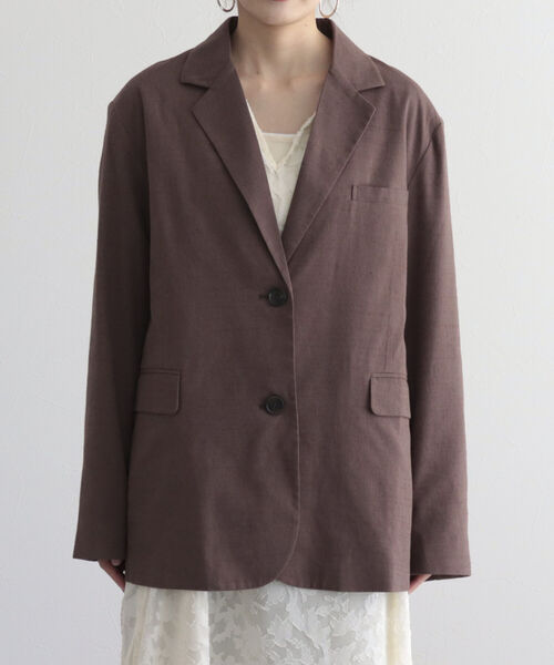 fredy emue（フレディエミュ）の「BIGジャケット（テーラードジャケット・レディース・オフホワイト/ブラウン・38）」の22枚目の写真