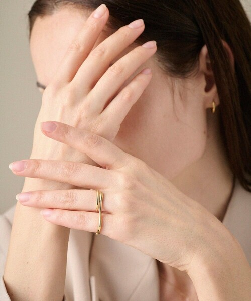 ete ダブル ピンキーリング 925 YG Sサイズ ete（エテ）の「○ダブル ピンキーリング（リング）」 - WEAR