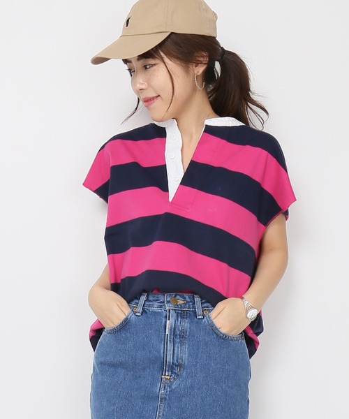 スピックアンドスパン　ラガーシャツ　ベージュ セール】≪追加≫ラガーシャツ（Tシャツ/カットソー）｜Spick