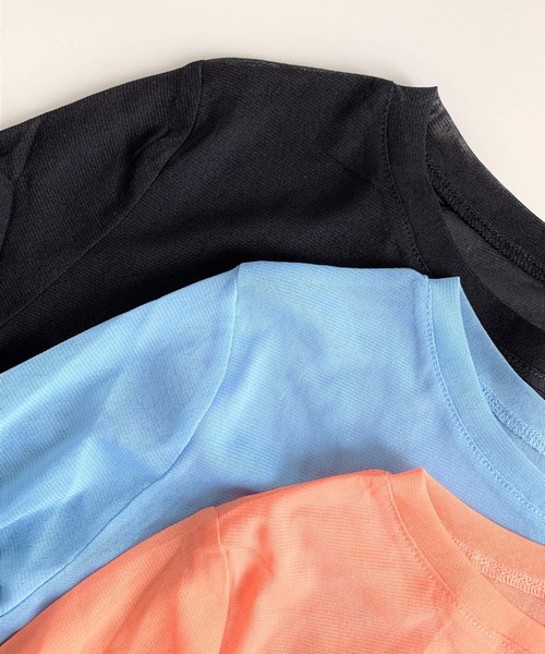 Q（キュー）の「シアークルーネック（Tシャツ/カットソー・レディース・ブラック/ライトブルー/オレンジ・MEDIUM）」の7枚目の写真