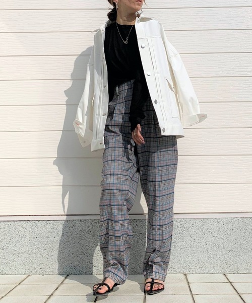 Q（キュー）の「シアークルーネック（Tシャツ/カットソー・レディース・ブラック/ライトブルー/オレンジ・MEDIUM）」の9枚目の写真