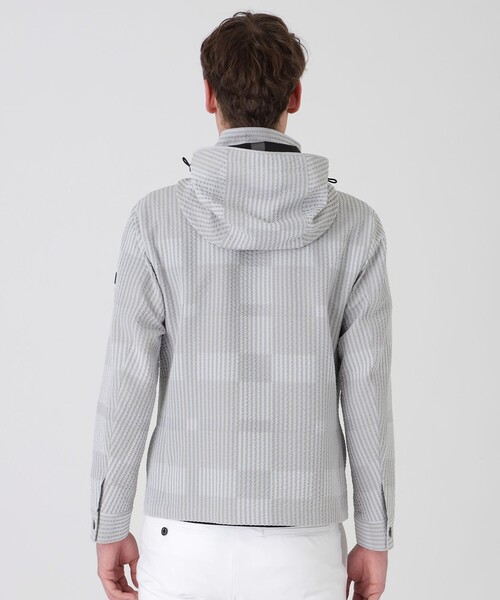 BLACK LABEL CRESTBRIDGE(ブラックレーベル・クレストブリッジ)の「【WEB限定カラーあり】サッカーシャドークレストブリッジチェックパーカー(ブルゾン・メンズ・ネイビー/レッド系その他3/グレー系その他・L/M)」の9枚目の写真