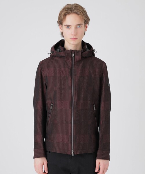BLACK LABEL CRESTBRIDGE(ブラックレーベル・クレストブリッジ)の「【WEB限定カラーあり】サッカーシャドークレストブリッジチェックパーカー(ブルゾン・メンズ・ネイビー/レッド系その他3/グレー系その他・L/M)」の5枚目の写真