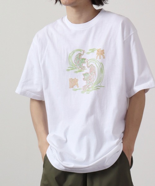波達(NAMITATSU)(ナミタツ)の「波達(NAMITATSU) 5.6oz ヘビーウェイト プリント Tシャツ 半袖(Tシャツ/カットソー・メンズ・ホワイト/ブラック系その他2/ホワイト系その他2/ブラック系その他/ブラック/ホワイト系その他・L/M/XL)」の15枚目の写真