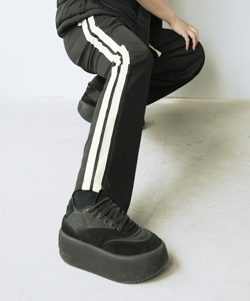 c.u.l（シーユーエル）の「ユニセックス 2ライン トラックパンツ culw408（その他パンツ・レディース・ブラウン/ブラック/ダークカーキ・L/XL/M）」の18枚目の写真