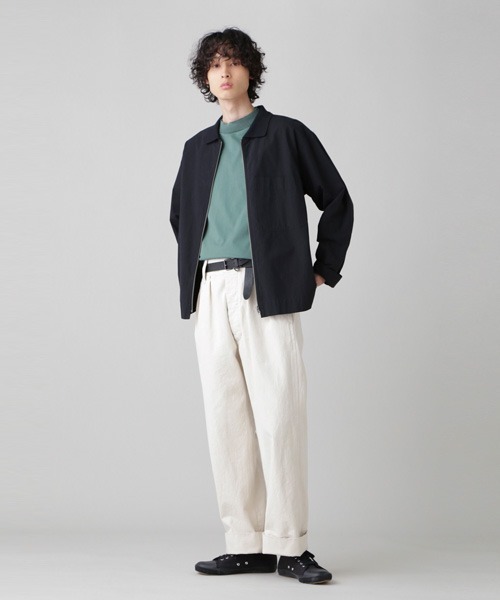 MHL.(エムエイチエル)の「LIGHT COTTON DRY JERSEY(Tシャツ/カットソー・メンズ・ホワイト/グリーン系その他2・LARGE/MEDIUM)」の12枚目の写真